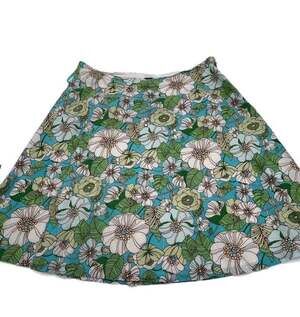 Gap Floral Print A-Line Skirt Size 14 cotton seersucker Vintage Mod cottage